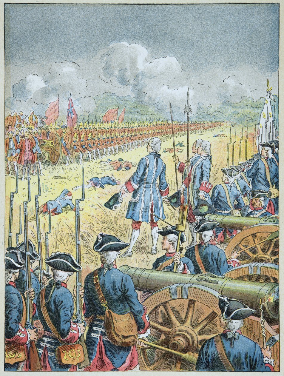 Slag bij Fontenoy op 11 mei door Frederic Theodore Lix