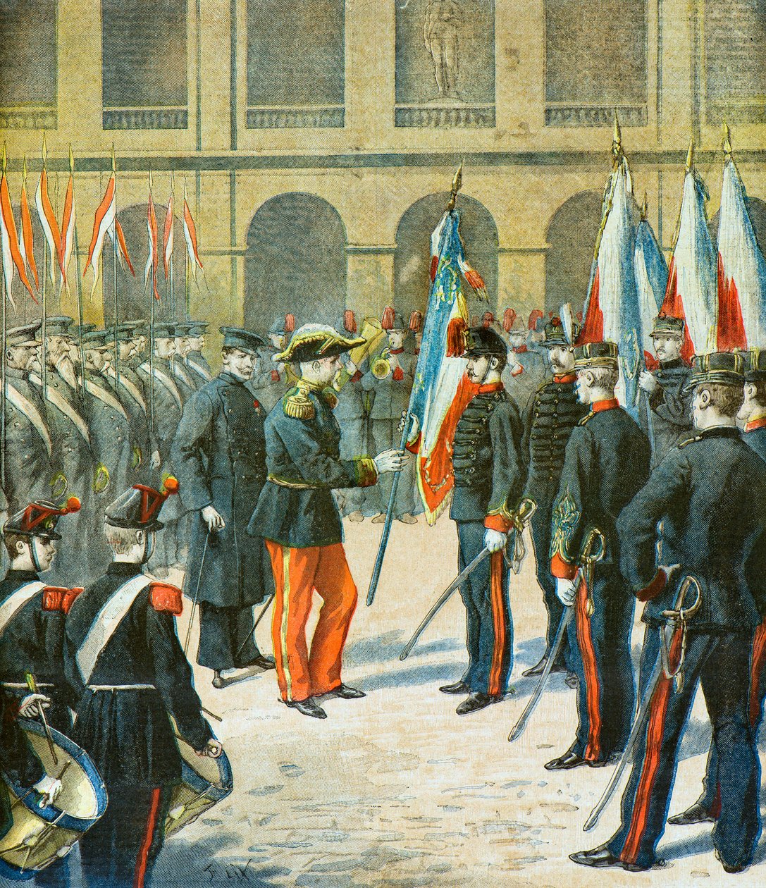 De presentatie van vlaggen door Frederic Theodore Lix