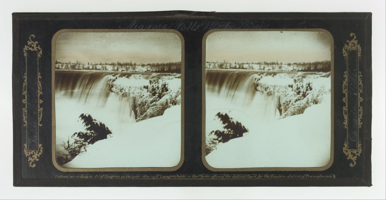Niagara Falls Winter Uitzichten, Table Rock, Canadese Kant door Frederic and William Langenheim