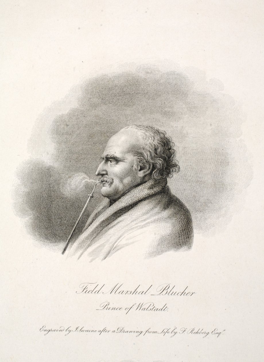 Veldmaarschalk Blucher, Prins van Walstadt, gravure J. Swaine, pub. J. Farrer, 1815 door Frederich Rehberg