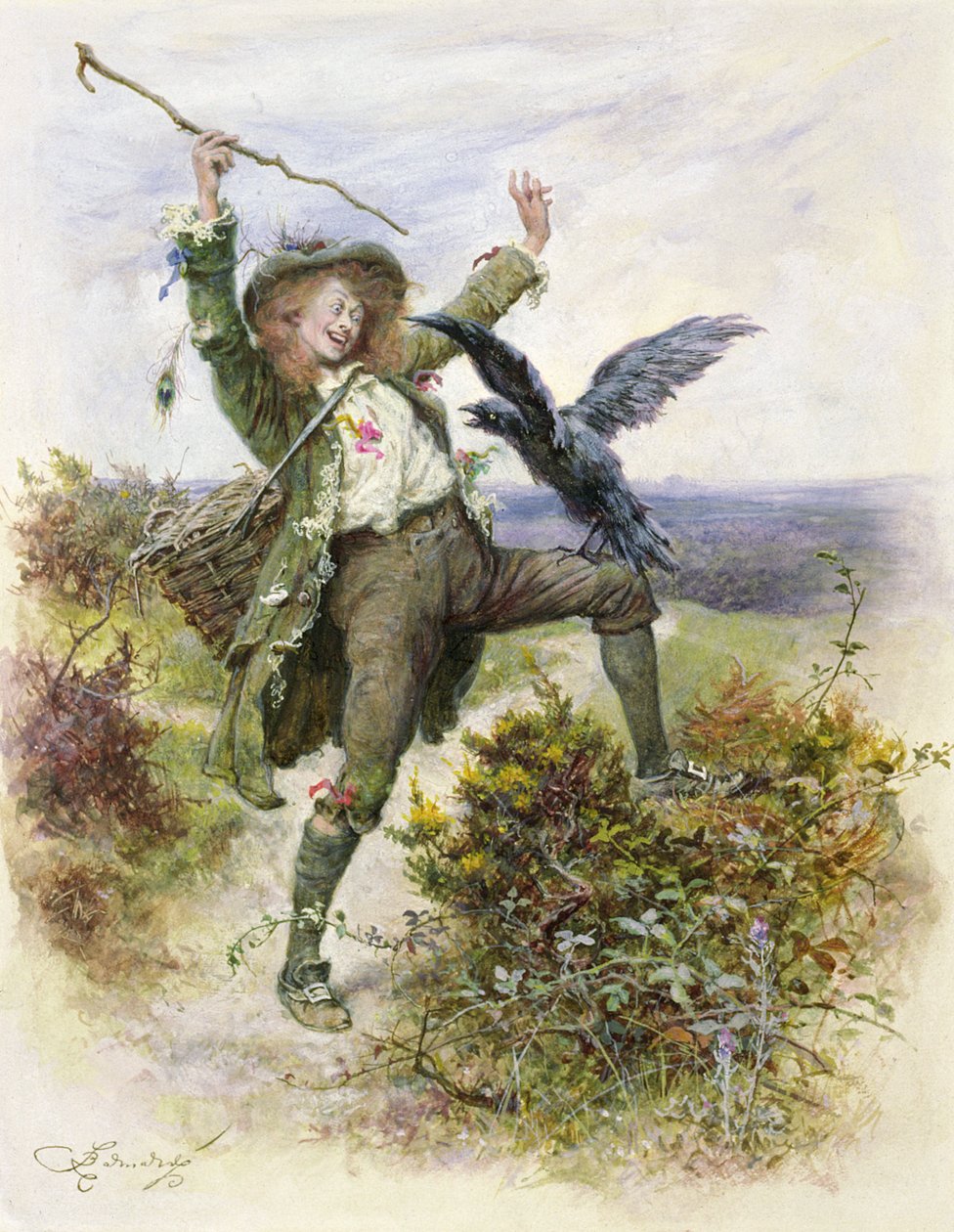 Barnaby Rudge en de raaf Grip door Frederick Barnard