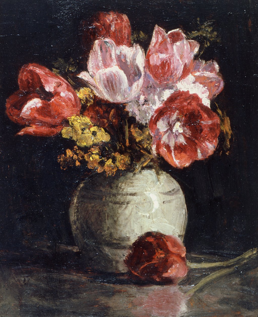 Vaas met bloemen door Frederick Brown