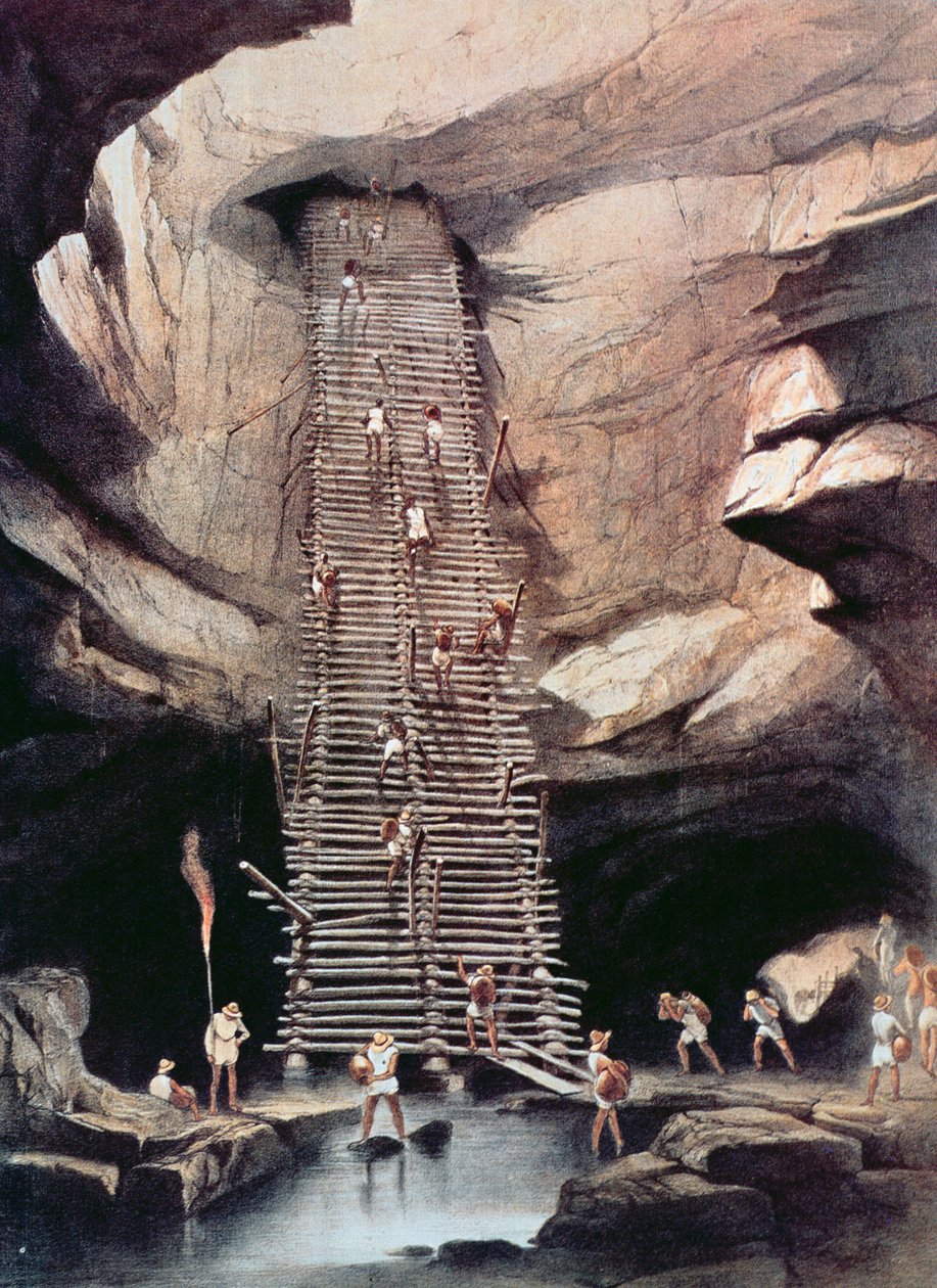 De afgrond van Bolonchen, staat Campeche, Mexico, 1844 door Frederick Catherwood