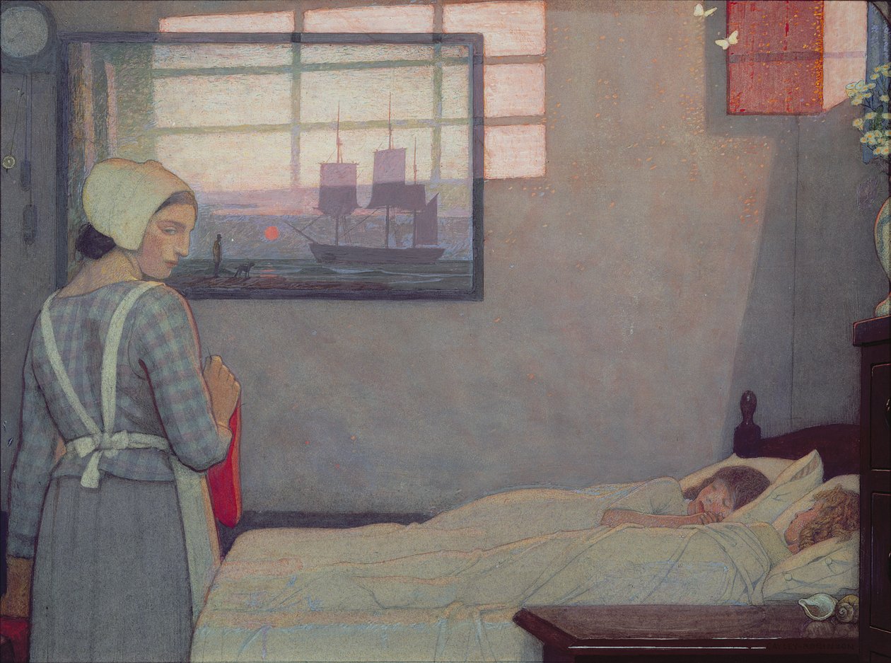 Een zomeravond, c.1925 door Frederick Cayley Robinson