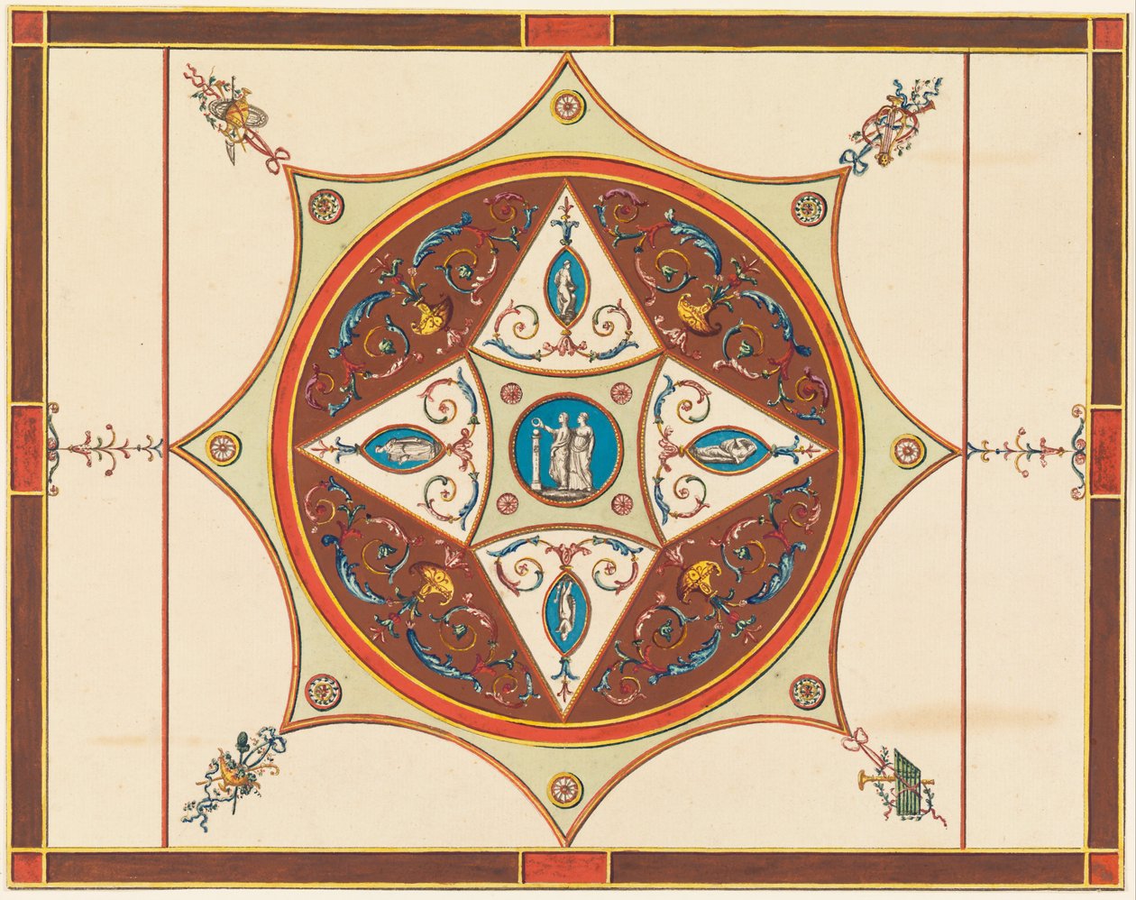 Ontwerp voor een Geschilderd Plafond door Frederick Crace