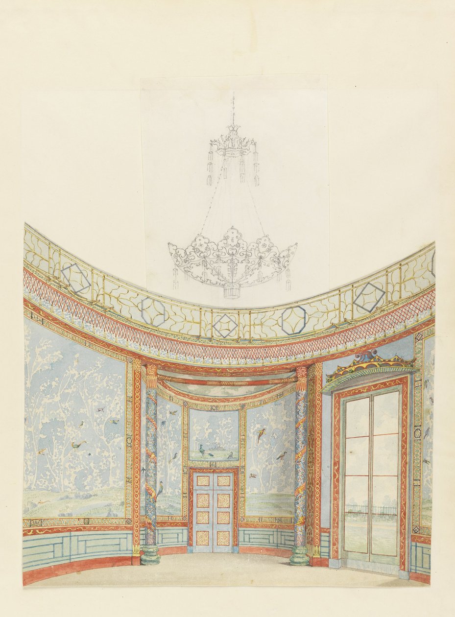 Ontwerp voor de decoratie van de salon, Koninklijk Paviljoen, Brighton door Frederick Crace