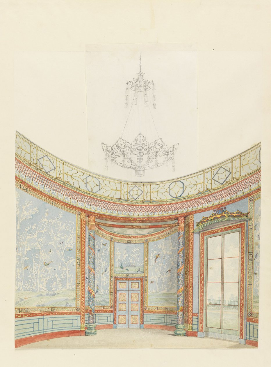 Ontwerp voor de decoratie van de salon, het Koninklijk Paviljoen, Brighton door Frederick Crace
