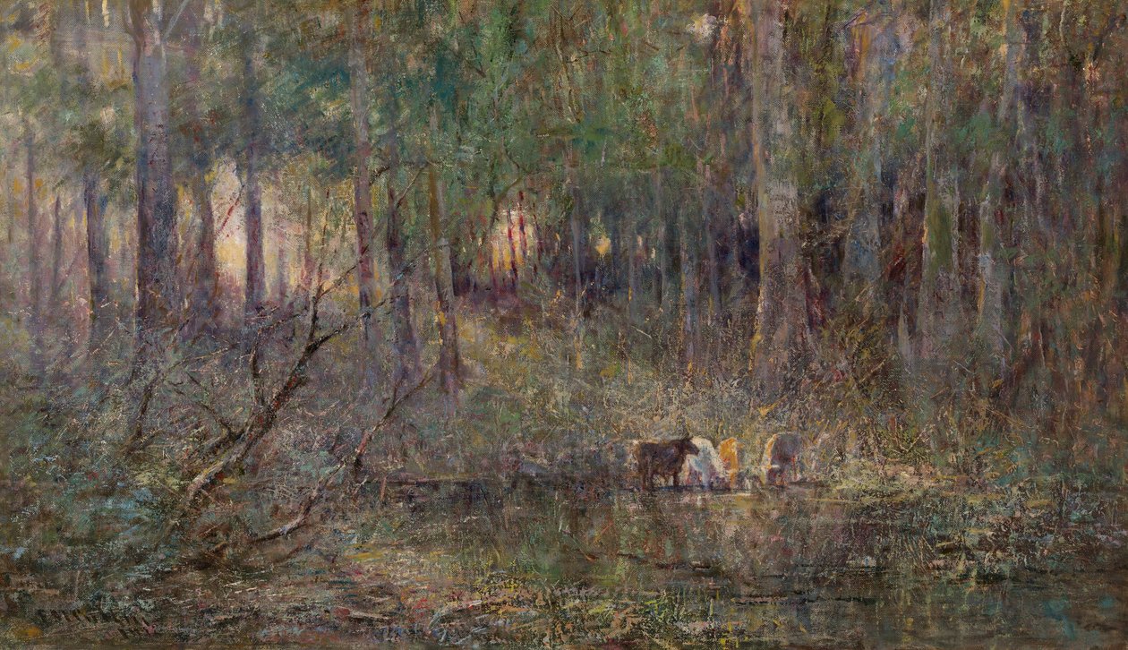 Violet en goud door Frederick McCubbin