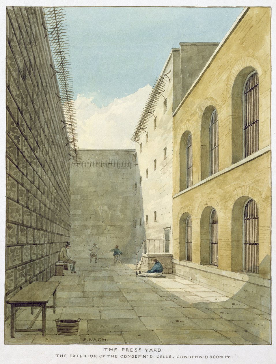 De pershof, Newgate Prison door Frederick Nash