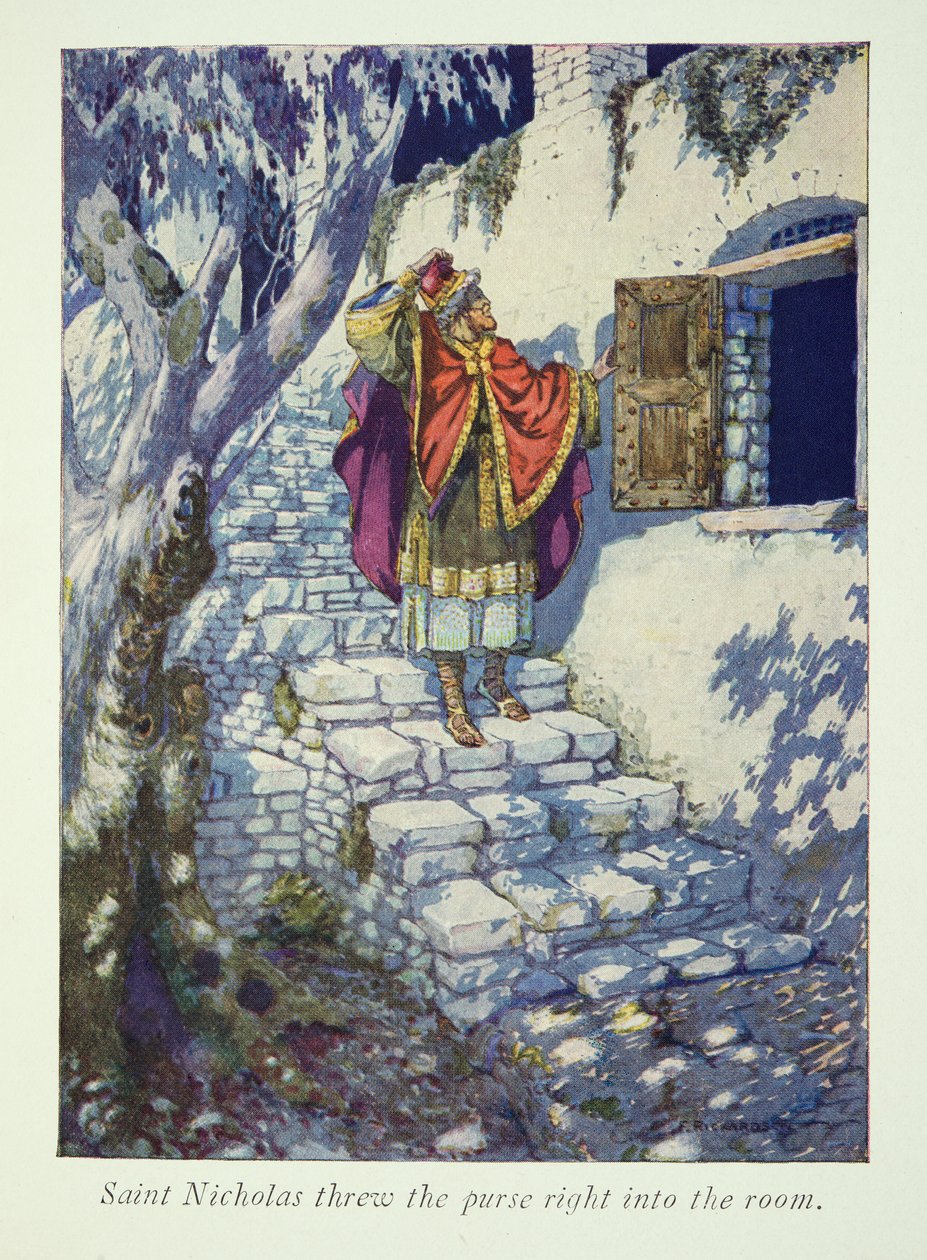 Illustratie uit Een Bezoek aan het Land van de Kerstman door Frederick Richardson