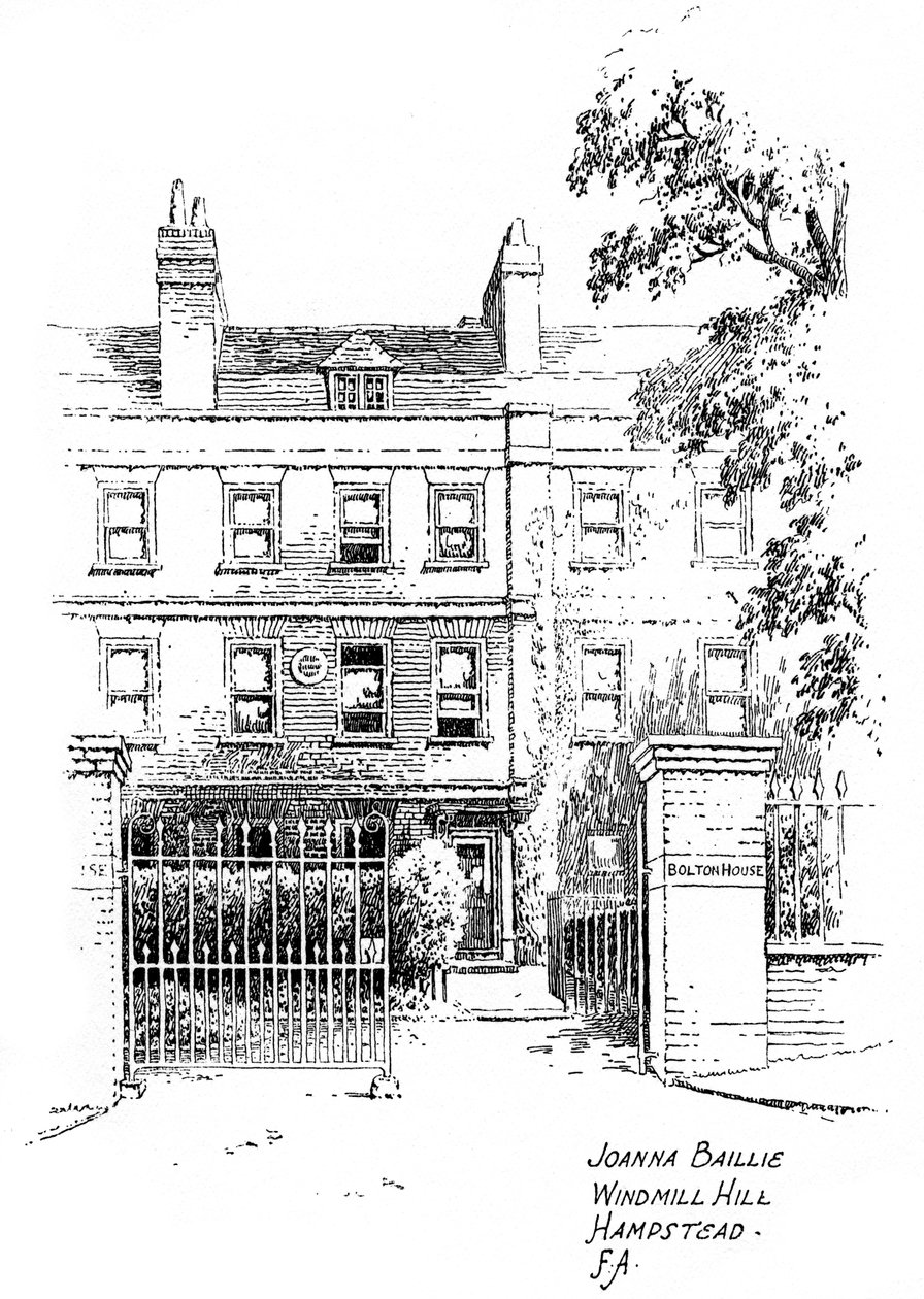 Huis van Joanna Baillie, Windmill Hill, Hampstead, Londen, 1912 door Frederick Adcock