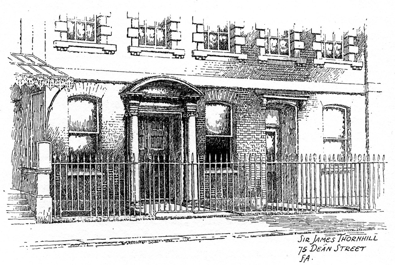 Huis van Sir James Thornhill, 75 Dean Street, Londen, 1912 door Frederick Adcock