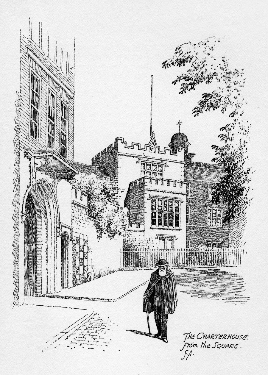De Charterhouse vanaf het plein, Londen door Frederick Adcock