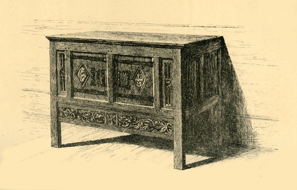 Eiken kist, 1460-1480, 1881 door Frederick Albert Slocombe