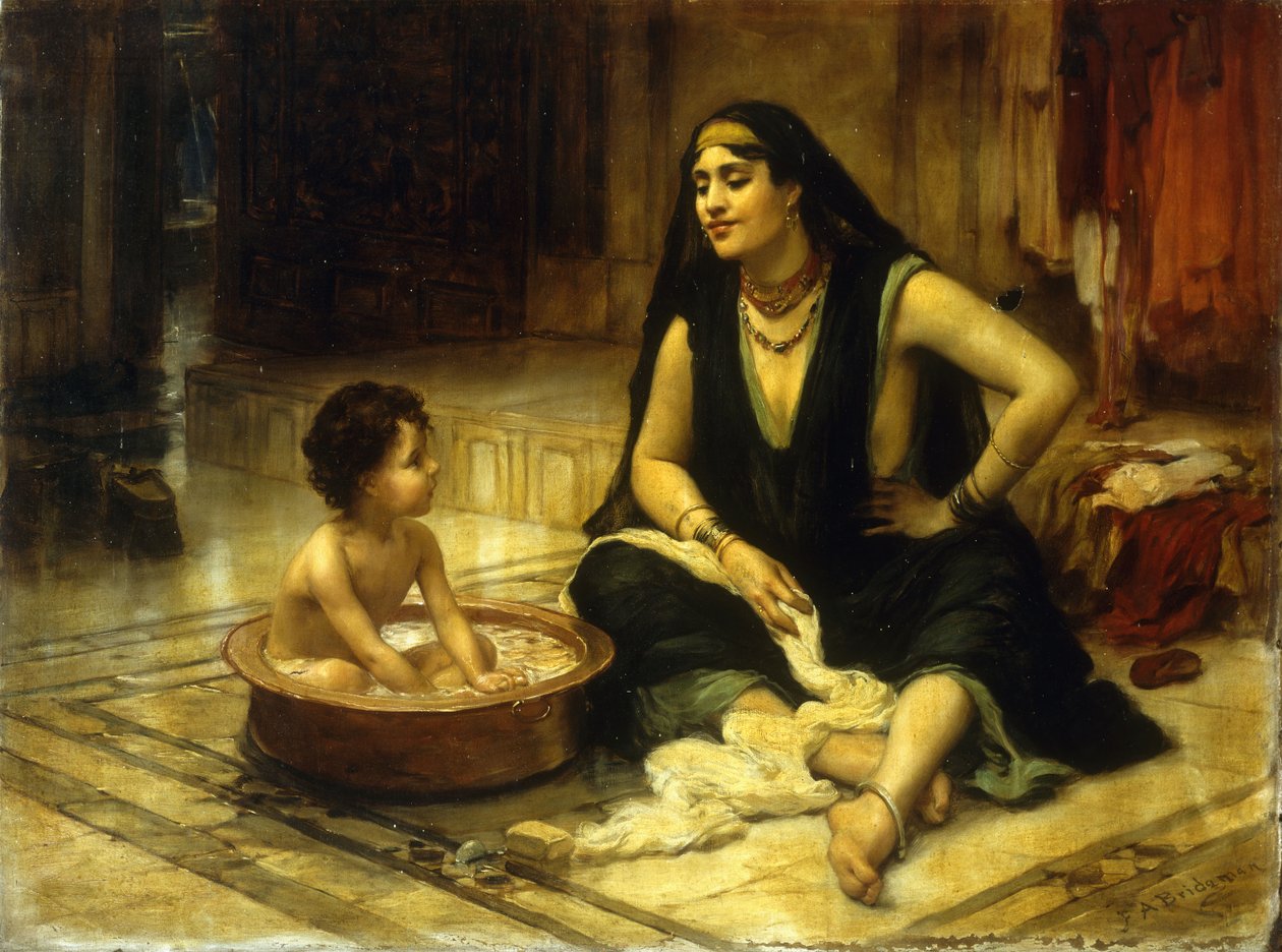 Fellahin en kind door Frederick Arthur Bridgman