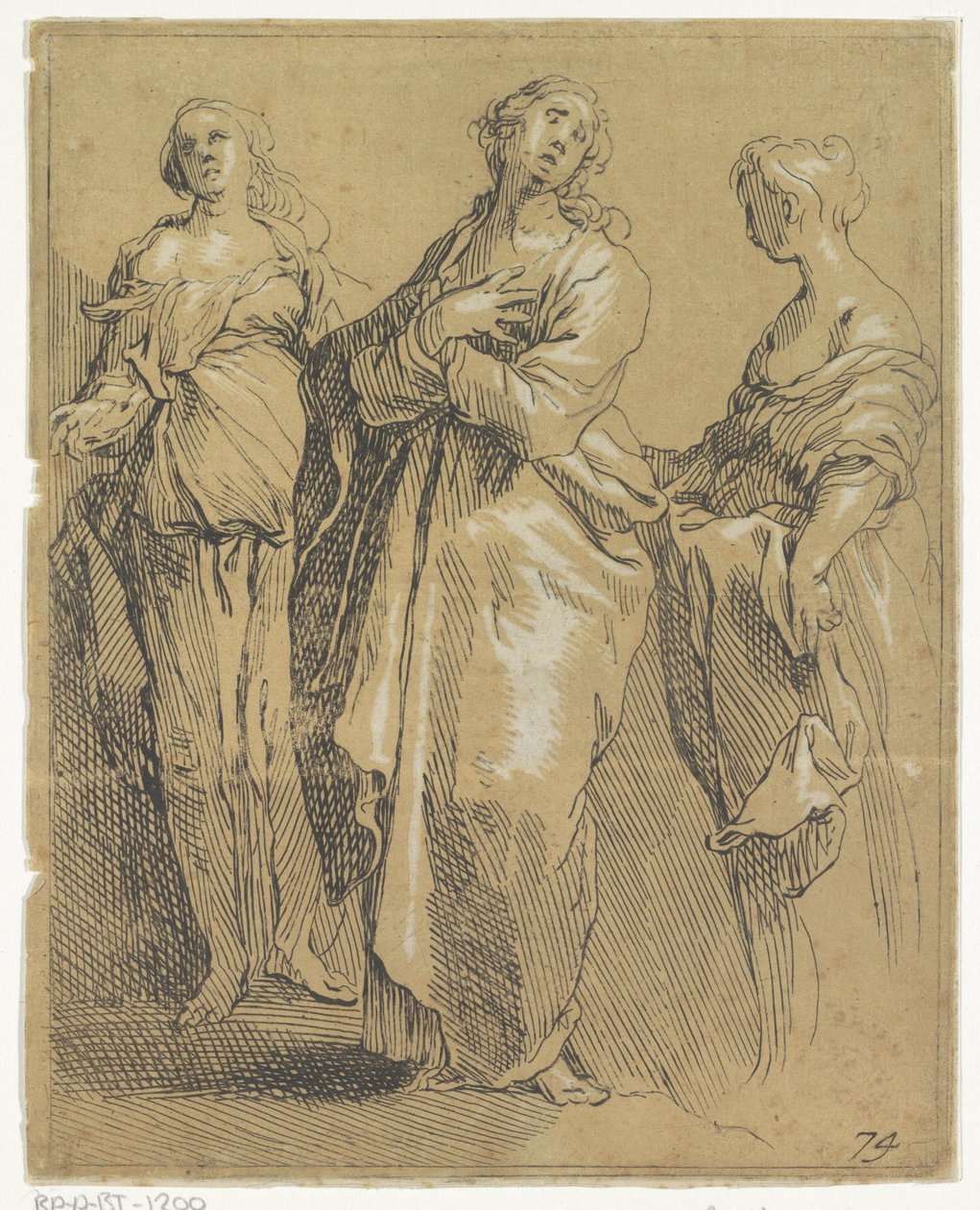 Drie staande figuren door Frederick Bloemaert