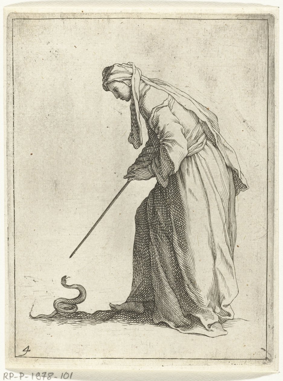 Vrouw met een slang door Frederick Bloemaert