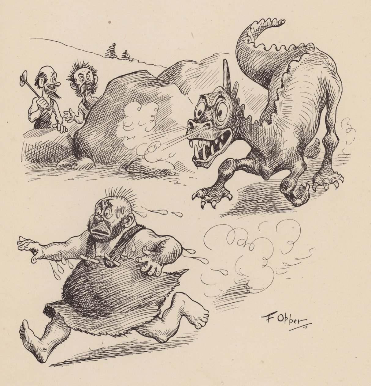 Onze Antediluviaanse Voorouders door F Opper: Nummer Vijf (litho) door Frederick Burr Opper