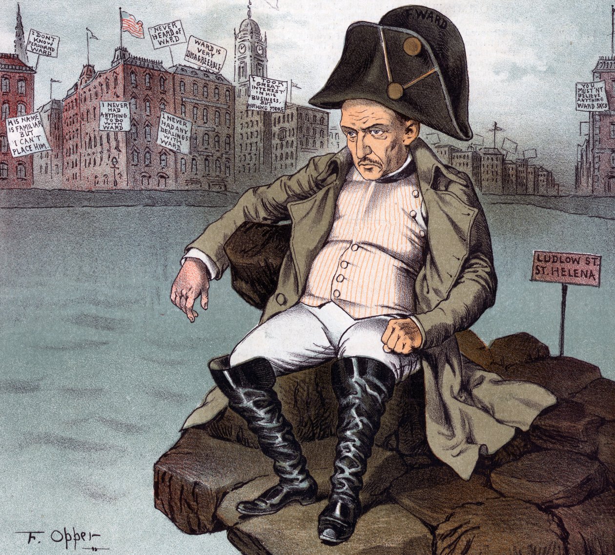 De "Kleine Napoleon van Wall Street" in ballingschap door Frederick Burr Opper door Frederick Burr Opper