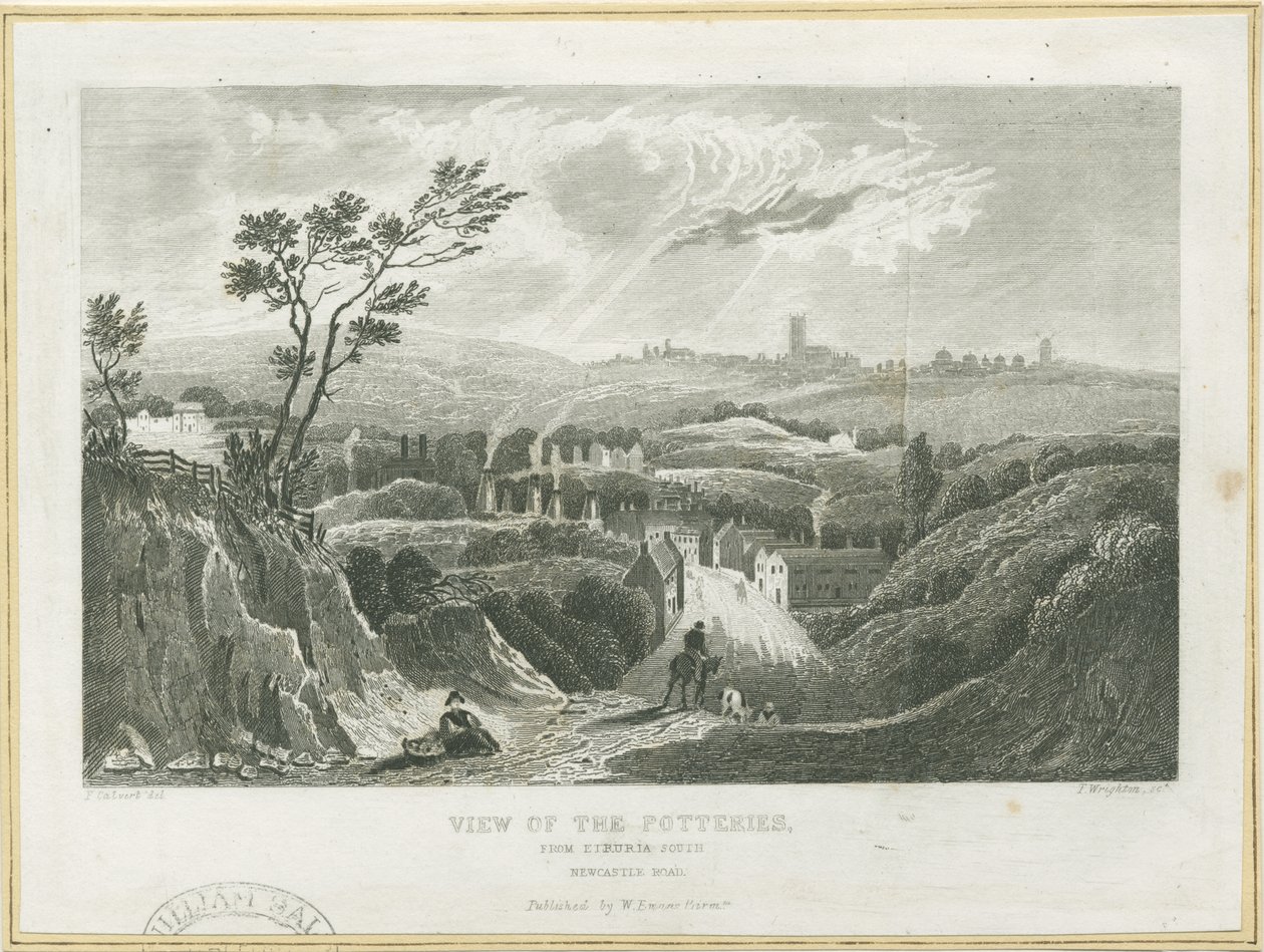 Burslem - Uitzicht op de Potteries door Frederick Calvert