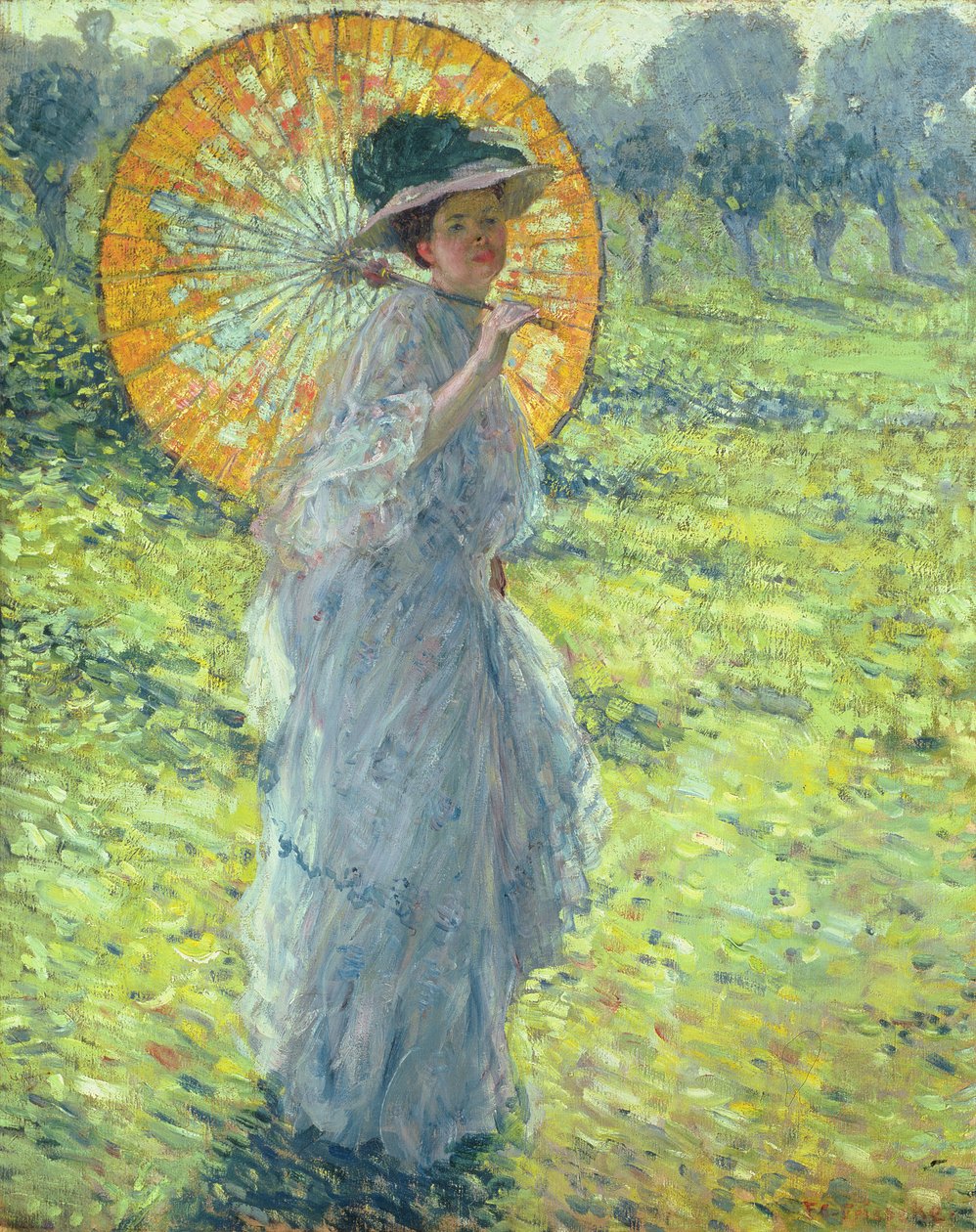 Vrouw met een parasol, ca. 1906 door Frederick Carl Frieseke
