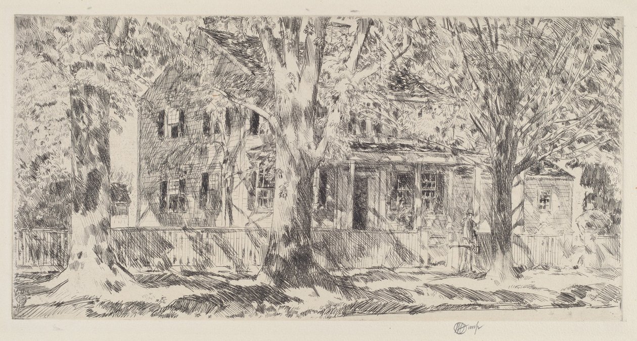 Huis aan de hoofdstraat, Easthampton, 1922 door Frederick Childe Hassam