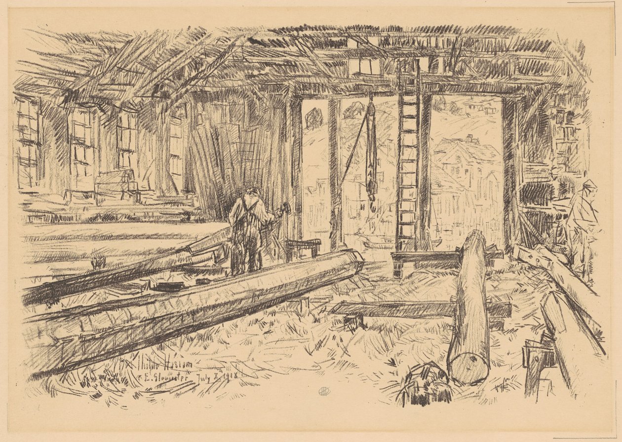 De Spar-winkel, Gloucester door Frederick Childe Hassam