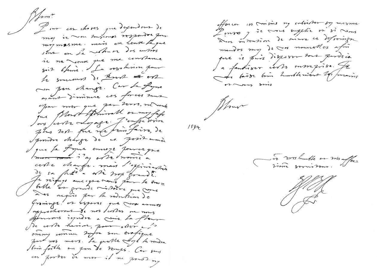 Brief van Robert Devereux, Graaf van Essex, aan Maurits, Prins van Oranje door Frederick George Netherclift