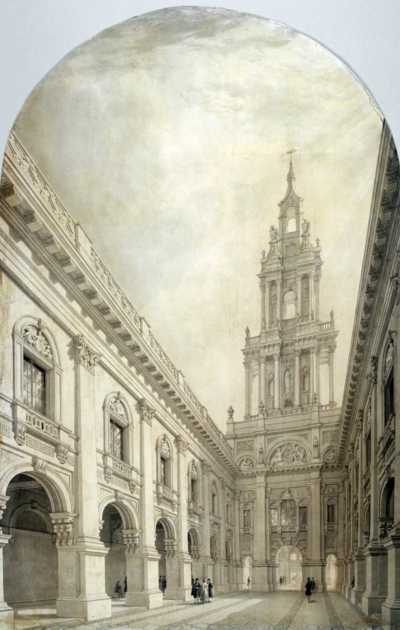 Ontwerp voor de nieuwe Royal Exchange door Frederick Mackenzie