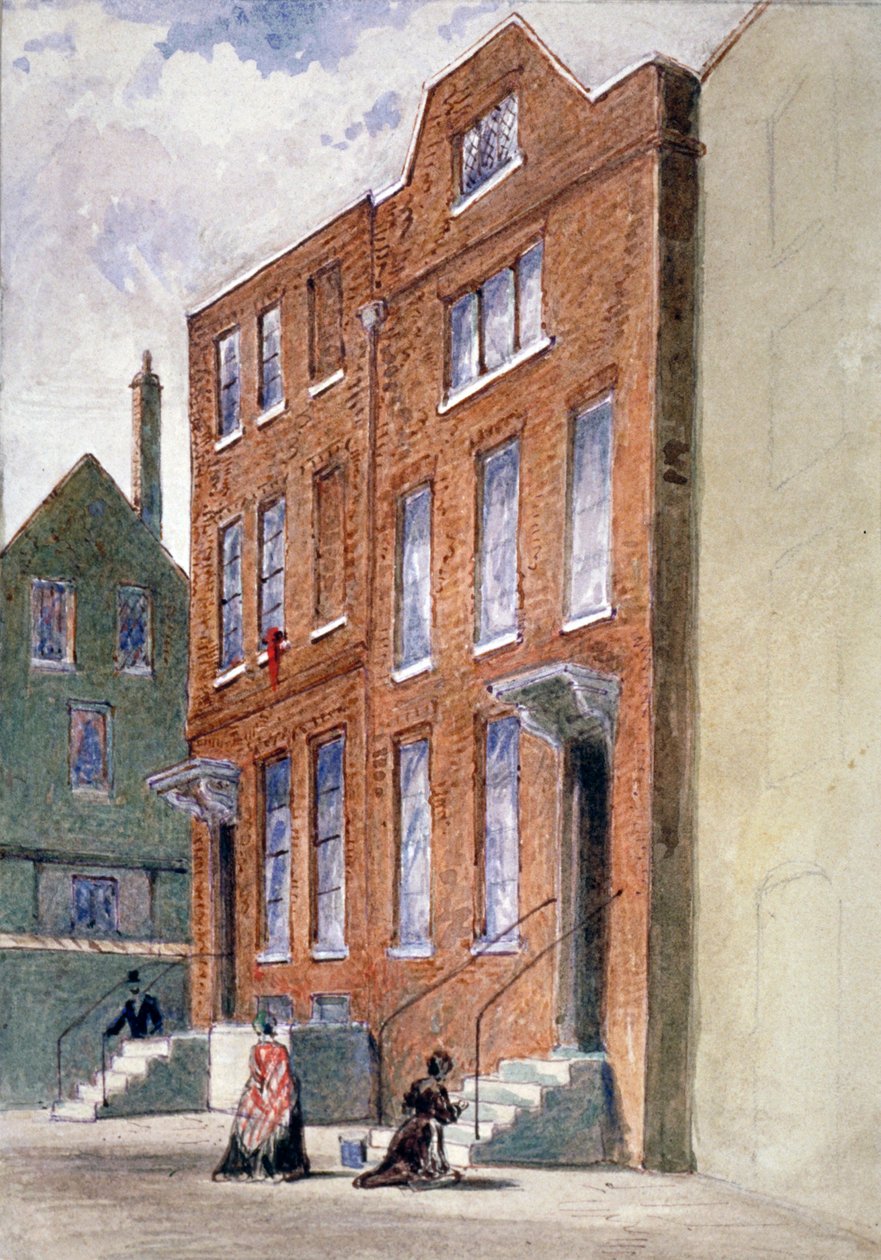 Uitzicht op het kantoor van de Vicaris-Generaal, Bell Yard, Knightrider Street, City of London door Frederick Napoleon Shepherd