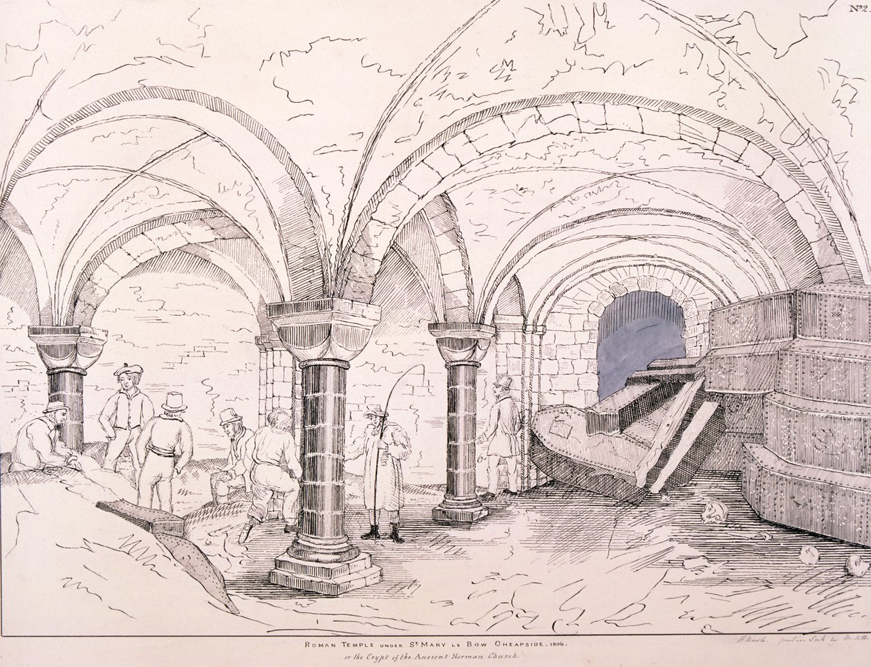 Crypte van St Mary-le-Bow door Frederick Nash