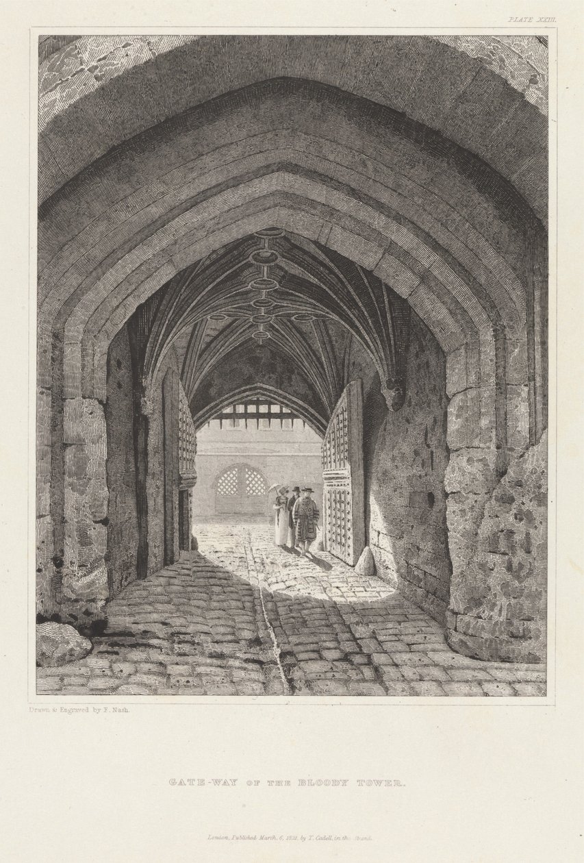 Poort van de Bloody Tower door Frederick Nash