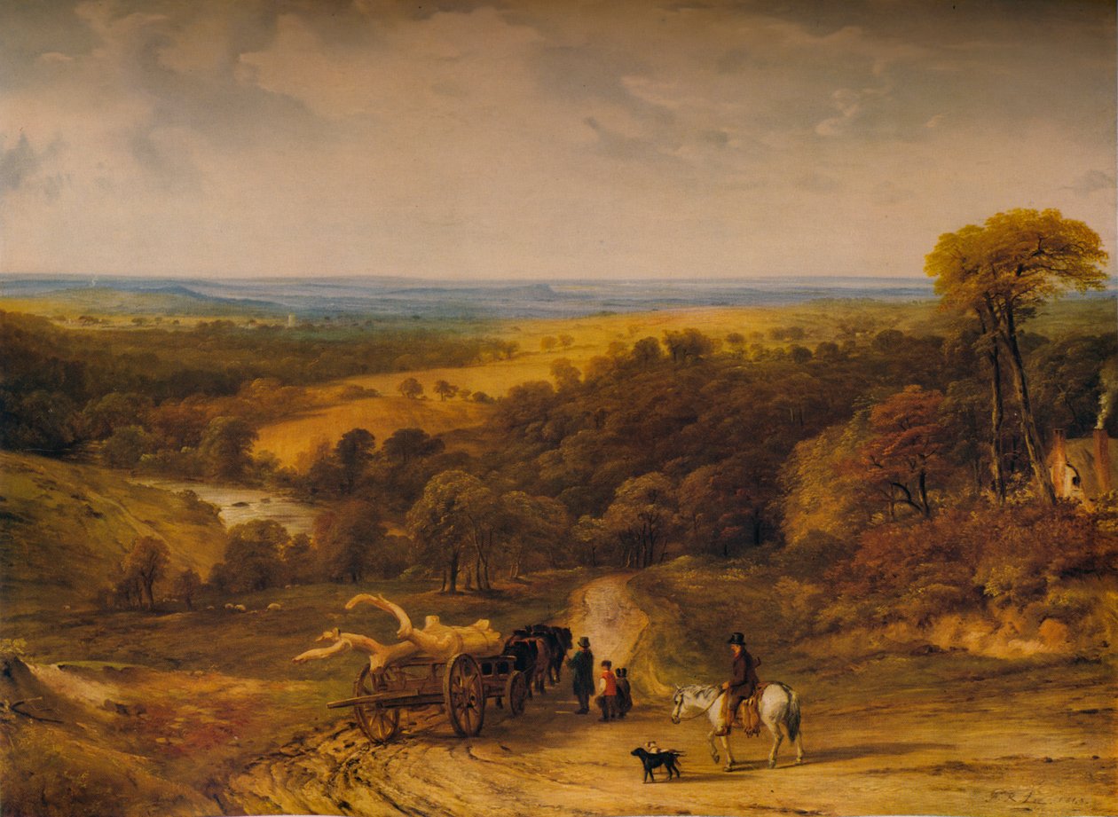 Uitzicht nabij Crediton, Devon, 1843 door Frederick Richard Lee