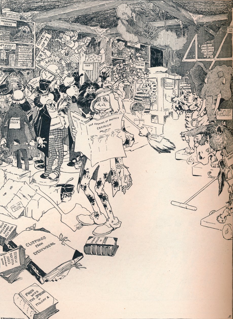 De Eigendomsruimte van een Slimme Cartoonist, ca. 1890 door Frederick Richardson