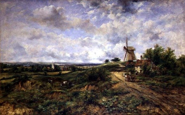 Uitzicht op Hampstead Heath door Frederick Waters Watts