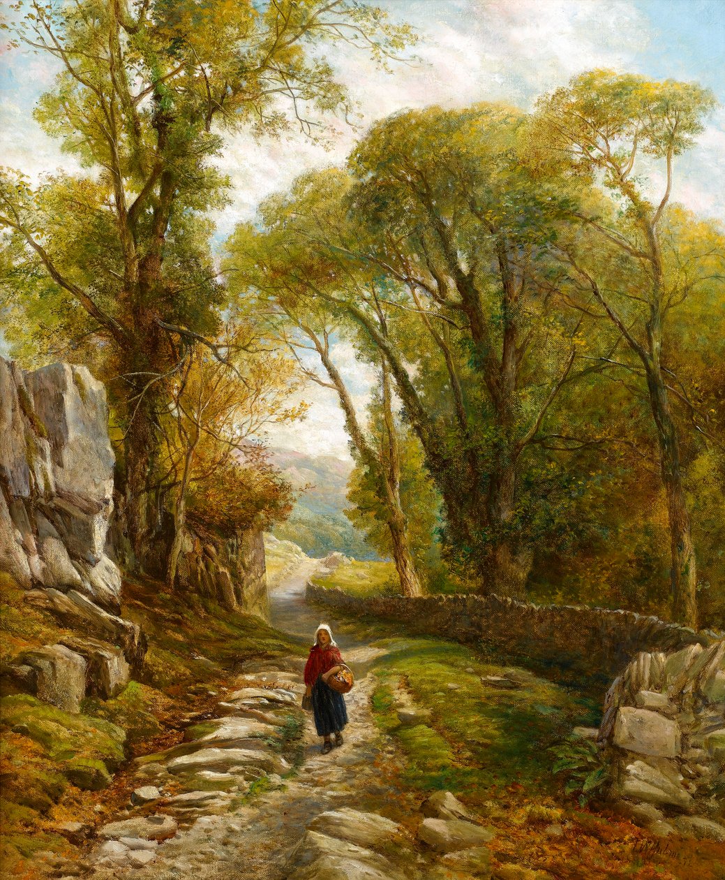 Een boswandeling, 1872 door Frederick William Hulme