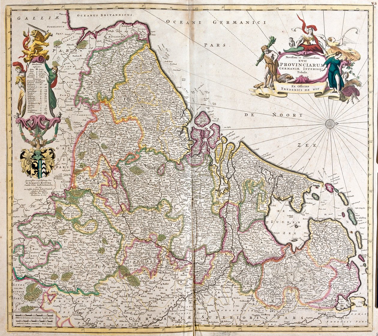 Kaart van Neder-Duitsland (Duitsland) door Frederick de Wit
