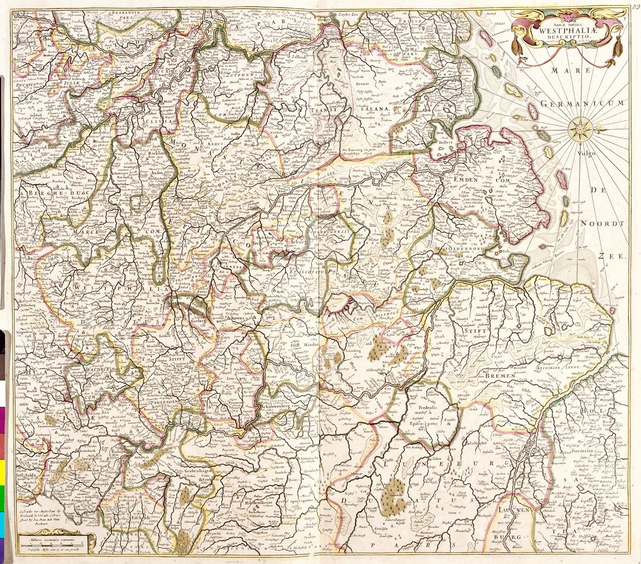 Kaart van Westfalen (Duitsland) door Frederick de Wit