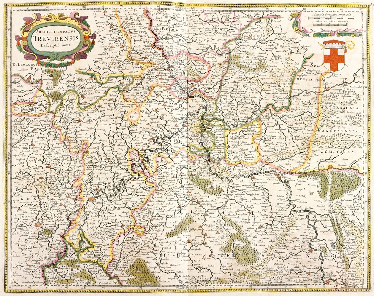 Kaart van het Aartsbisdom Trier (Duitsland) door Frederick de Wit