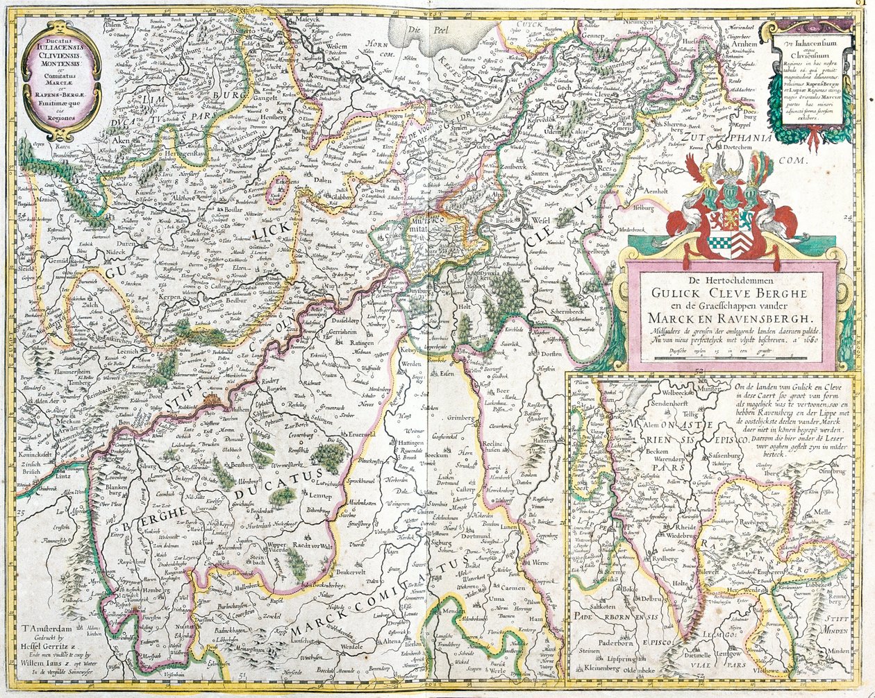 Kaart van het Graafschap Ravensberg (Duitsland) door Frederick de Wit