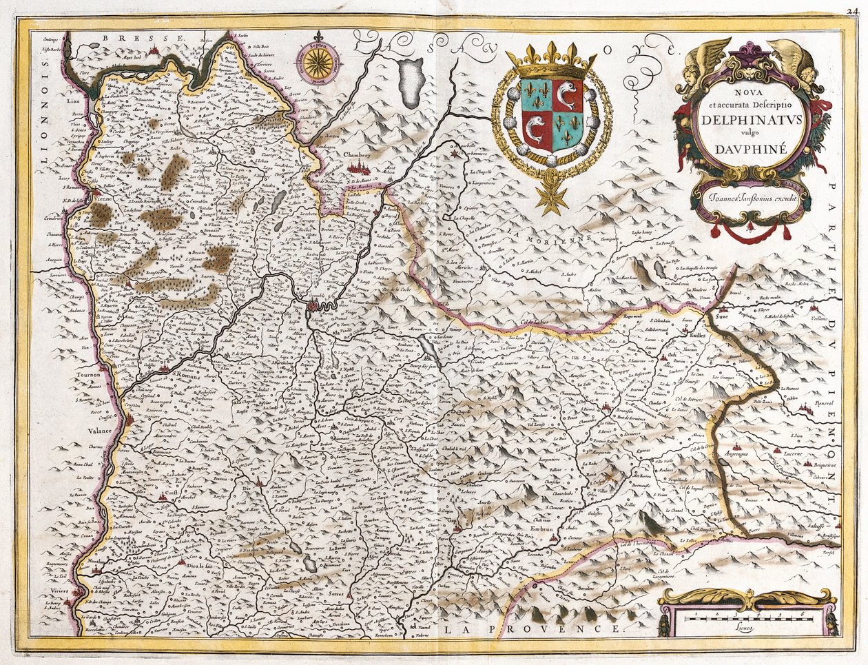 Kaart van de Dauphiné (Frankrijk) door Frederick de Wit