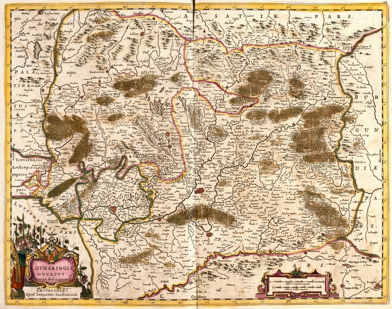 Kaart van het Hertogdom Lotharingen (Frankrijk) door Frederick de Wit
