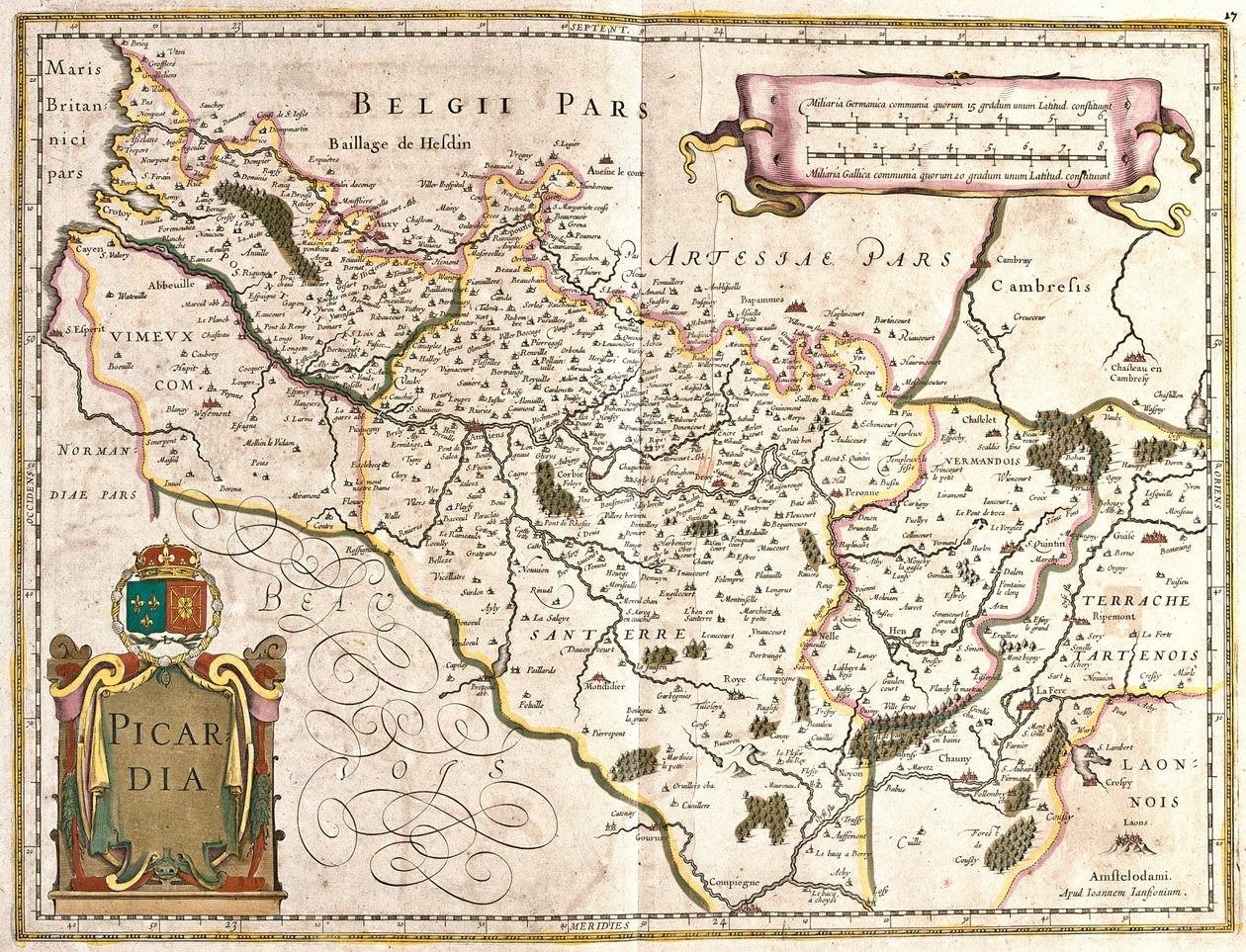 Kaart van de provincie Picardië (Frankrijk) door Frederick de Wit
