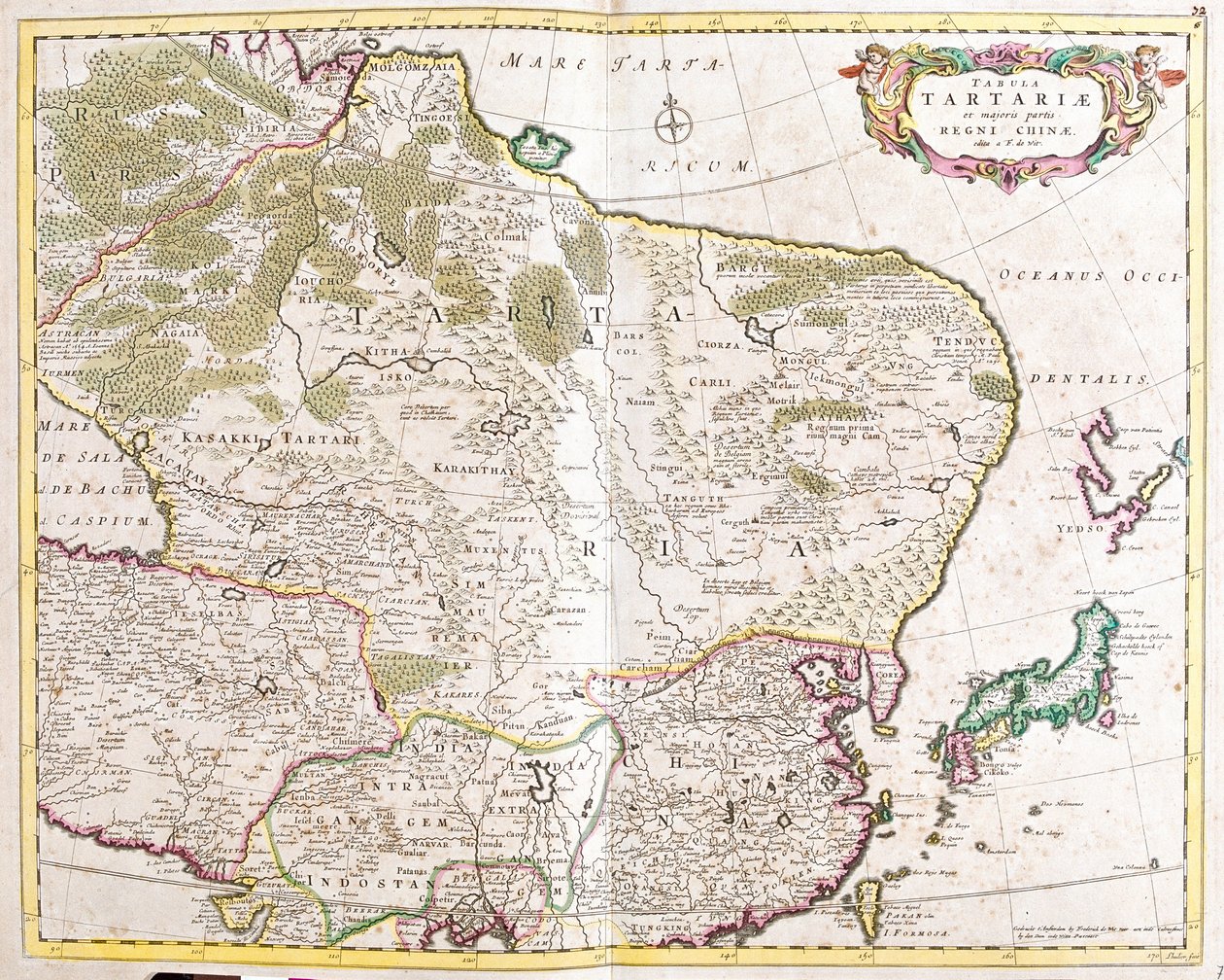 Kaart van de regio Tartare (Rusland en China) door Frederick de Wit