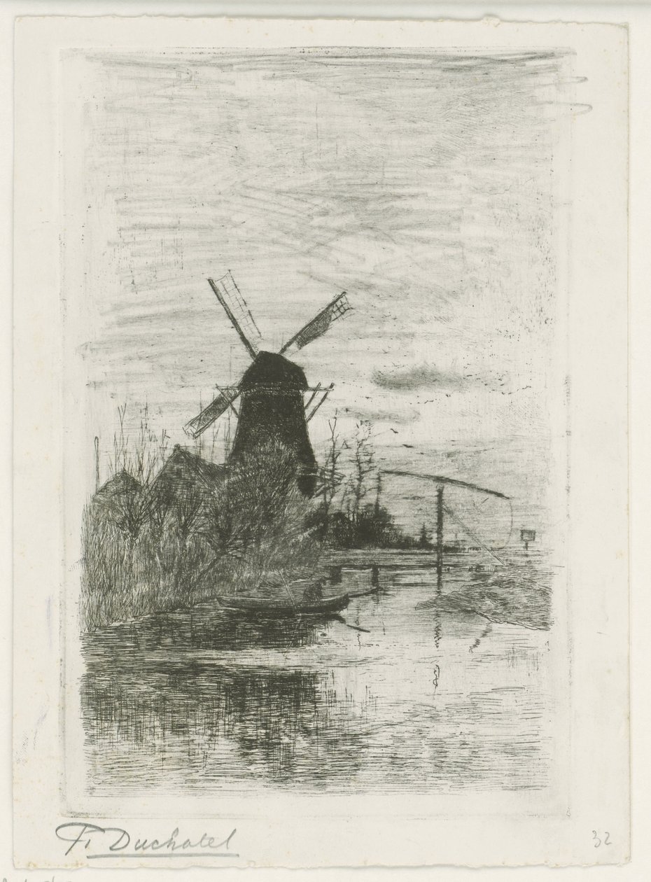De visser door Fredericus Jacobus van Rossum du Chattel (signed by artist)