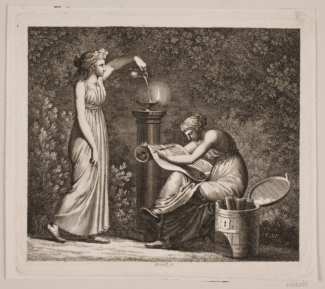 Titelblad voor "Beschrijving van Deense munten en medailles in de koninklijke verzameling" door Frederik Ludvig  Bradt