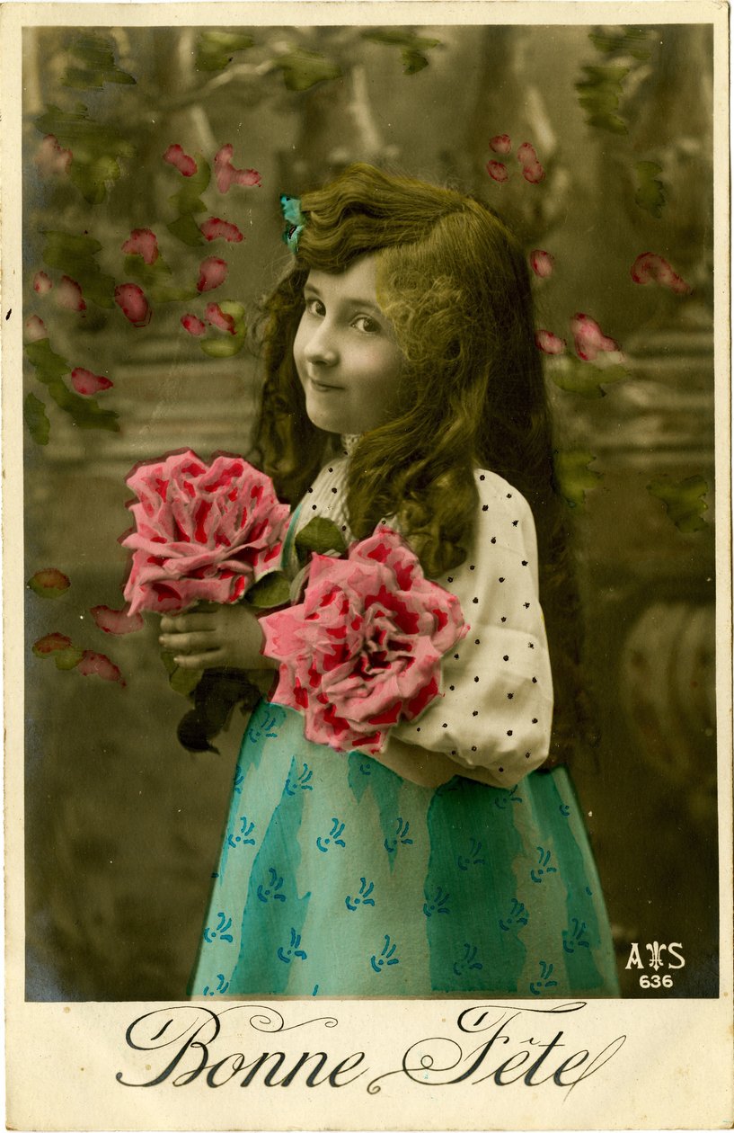 Bonne Fête ansichtkaart, 1908 door French Photographer