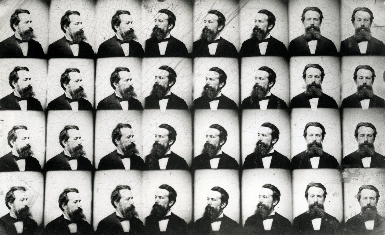 Meerdere Portretten van een Man (ferrotype) door French Photographer