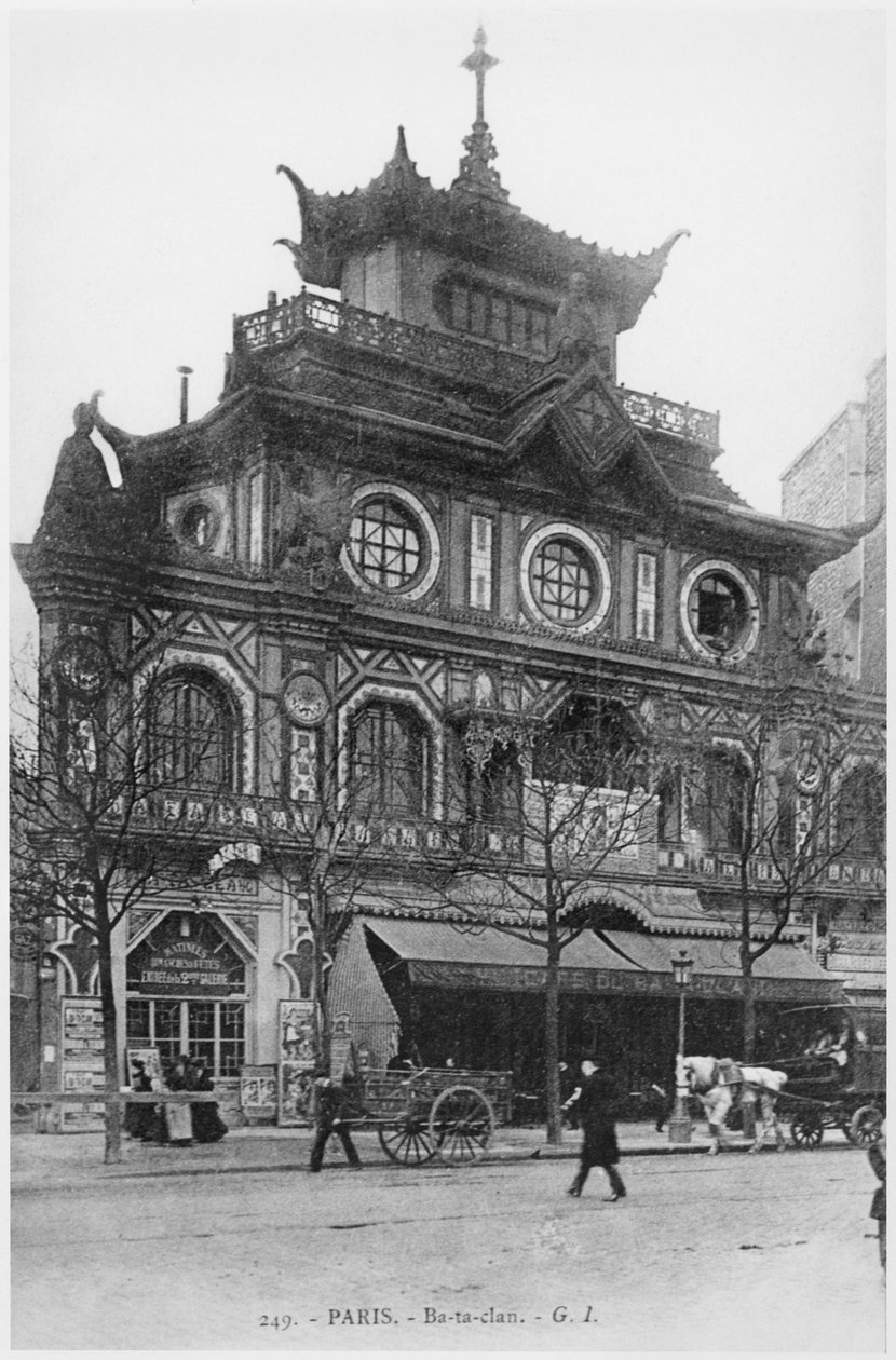 Ansichtkaart van het Cafe-concert Ba-ta-clan, later gespeld Bataclan, 50 Boulevard Voltaire, Parijs, ca. 1900 door French Photographer