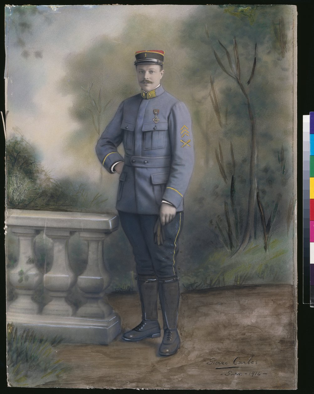 Tweede luitenant van het Eerste Infanterieregiment, 1916 door French Photographer
